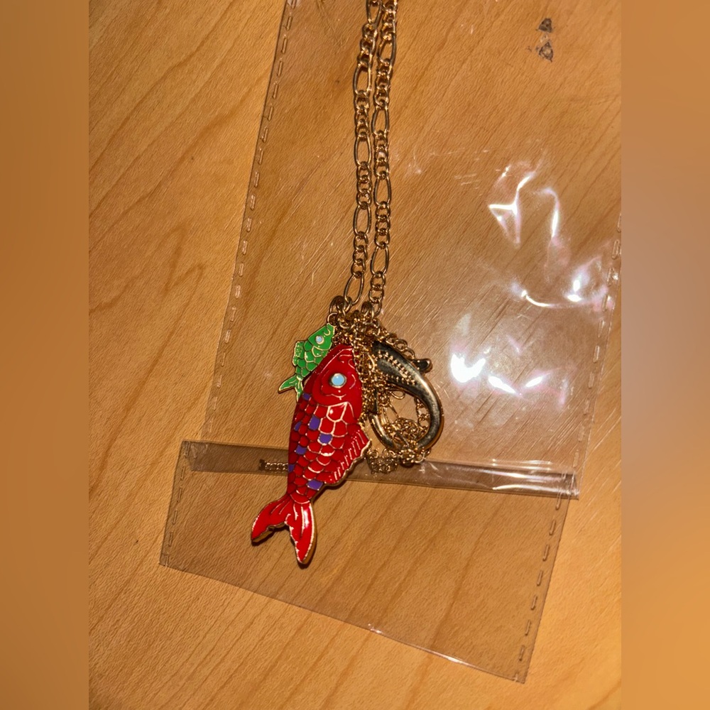 Paparazzi Gold Necklace with Red Fish Pendant